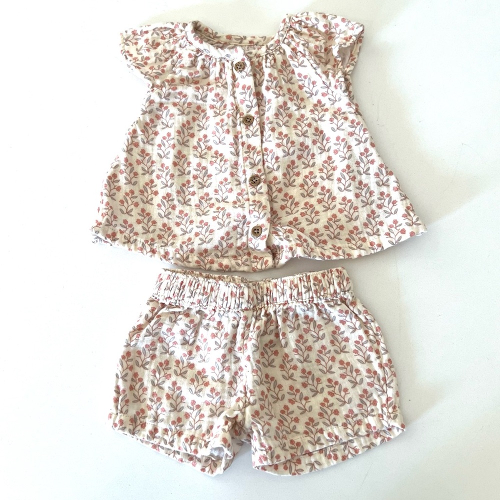 Little planet by Carters Organic Matching Set Size 3M - Cream and Pink
